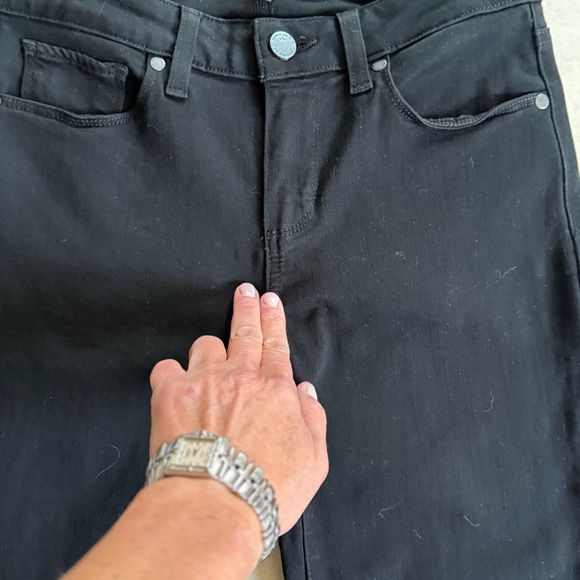 PAIGE Skyline Skinny Midrise Jeans in Black Shadow Wash - Picture 9 of 10